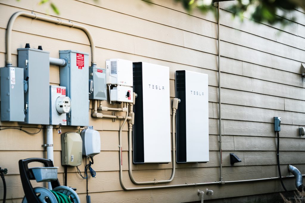 College Station, Texas , USA - January 26th 2020: Tesla Powerwall Home battery storage connecting home energy storage with solar panels and powering the grid with a self sustaining future